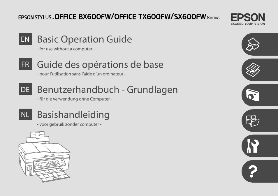 Epson Stylus Office TX600FW User Manual | 96 pages