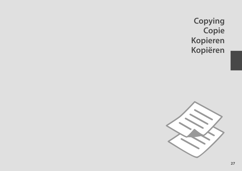 Copying copie kopieren kopiëren | Epson Stylus Office TX600FW User Manual | Page 27 / 96