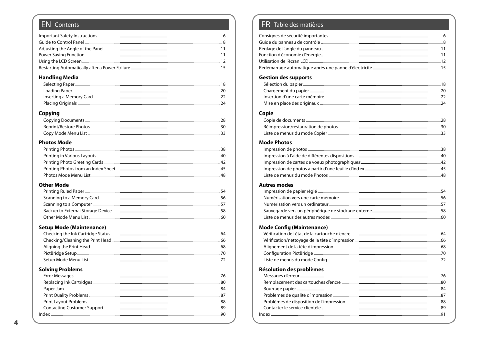 Epson Stylus Office TX600FW User Manual | Page 4 / 96