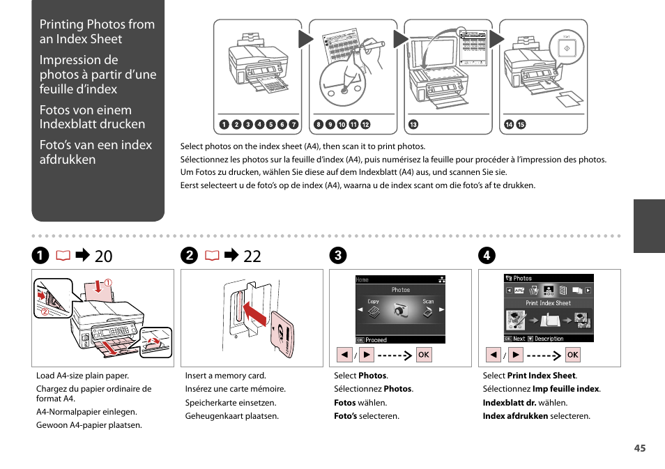 Db r & 22 c, Ar & 20 | Epson Stylus Office TX600FW User Manual | Page 45 / 96