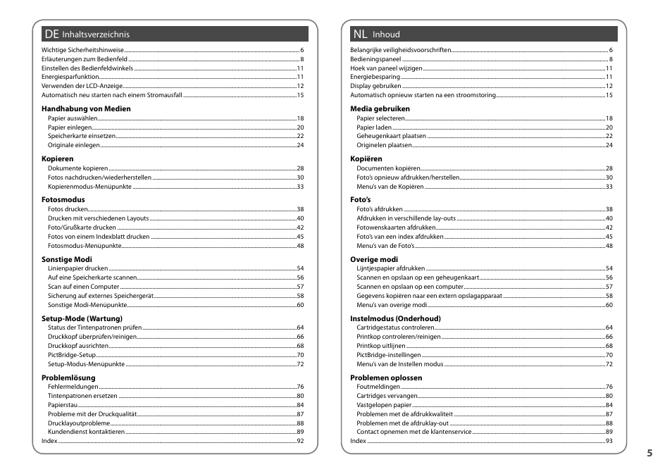 Epson Stylus Office TX600FW User Manual | Page 5 / 96