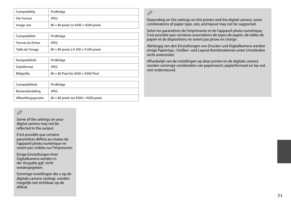 Epson Stylus Office TX600FW User Manual | Page 71 / 96
