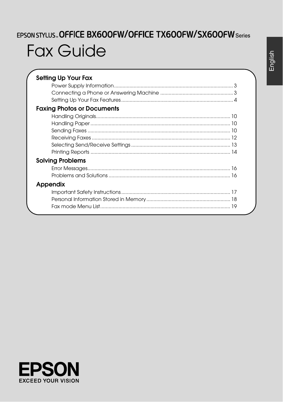 Epson Stylus Office TX600FW User Manual | 24 pages