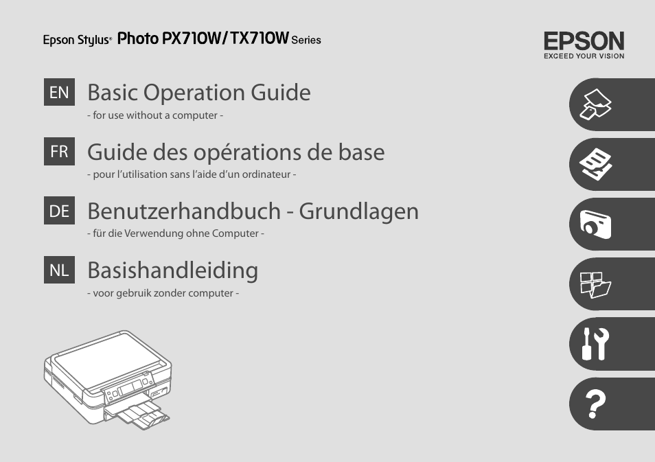 Epson Stylus Photo TX710W User Manual | 108 pages