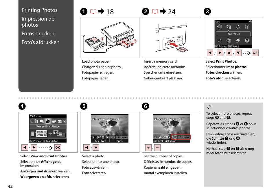 Ar & 18 b r & 24 c | Epson Stylus Photo TX710W User Manual | Page 42 / 108