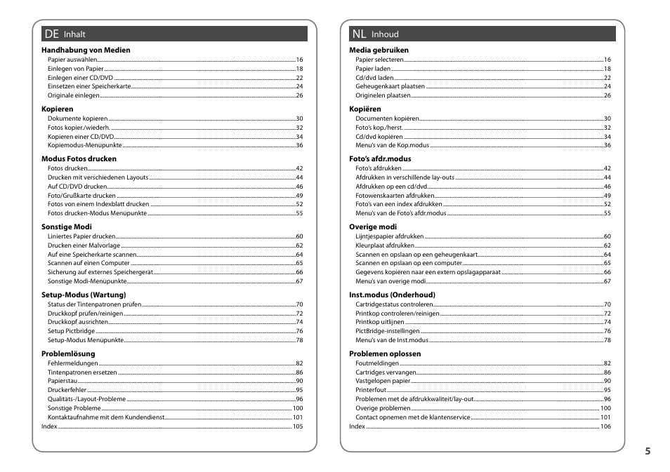 Epson Stylus Photo TX710W User Manual | Page 5 / 108