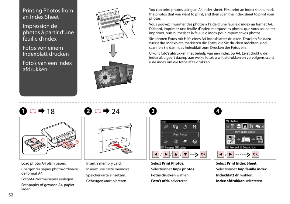 Db r & 24 c, Ar & 18 | Epson Stylus Photo TX710W User Manual | Page 52 / 108