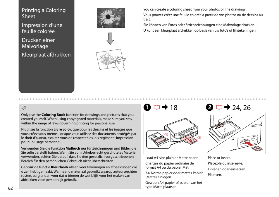 Br & 24, 26, Ar & 18 | Epson Stylus Photo TX710W User Manual | Page 62 / 108