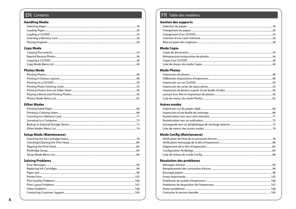 Epson Stylus Photo TX800FW User Manual | Page 4 / 116