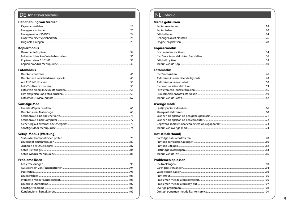 Epson Stylus Photo TX800FW User Manual | Page 5 / 116