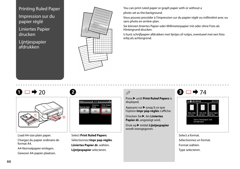 Cr & 74, Ar & 20 b | Epson Stylus Photo TX800FW User Manual | Page 66 / 116