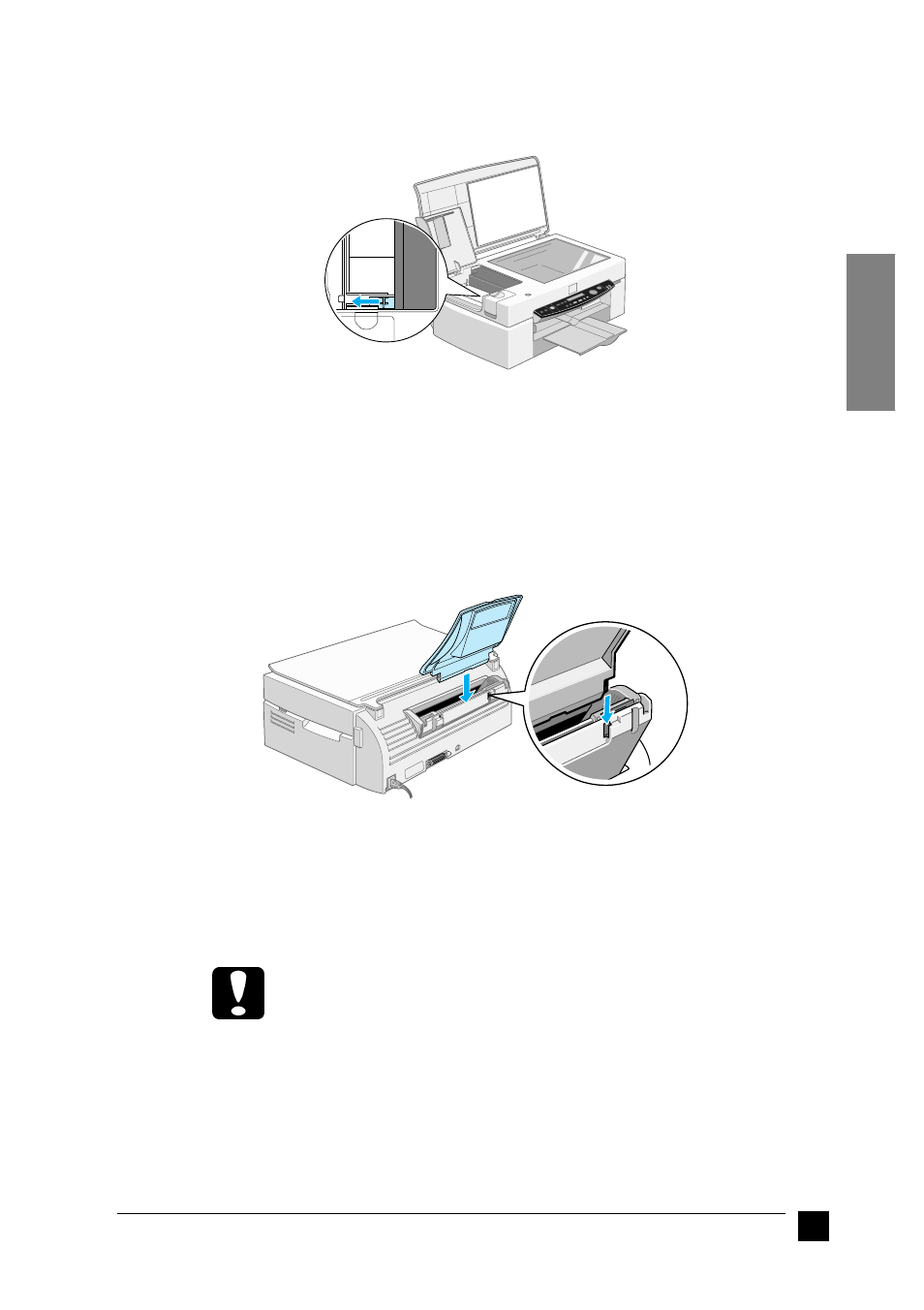 Attaching the paper support, Plugging in the stylus scan, English | Epson Stylus Scan 2500 User Manual | Page 9 / 35