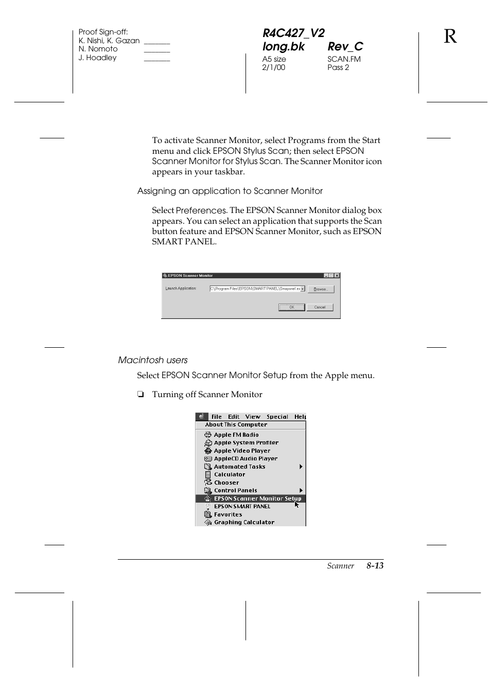 Epson Stylus Scan 2500 User Manual | Page 118 / 293