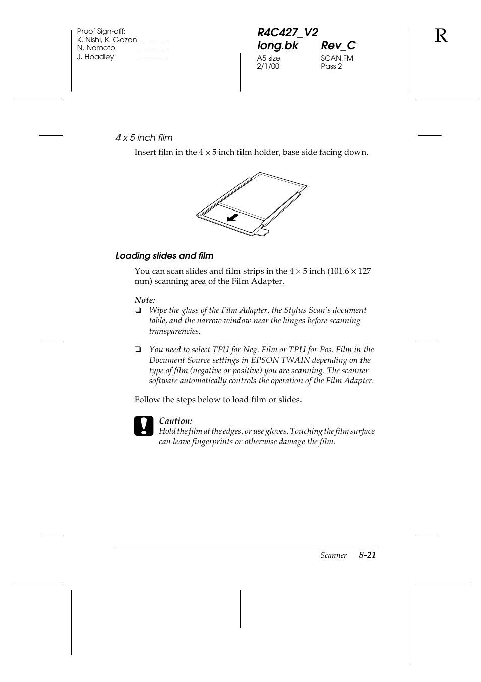 Epson Stylus Scan 2500 User Manual | Page 126 / 293