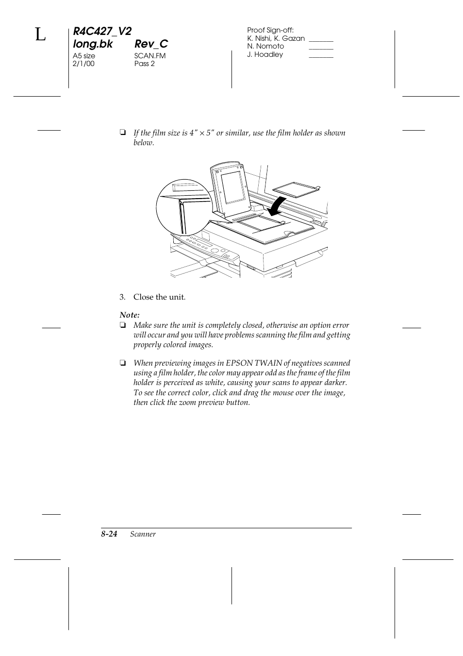 Epson Stylus Scan 2500 User Manual | Page 129 / 293