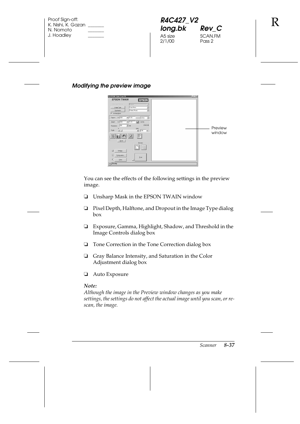 Epson Stylus Scan 2500 User Manual | Page 142 / 293