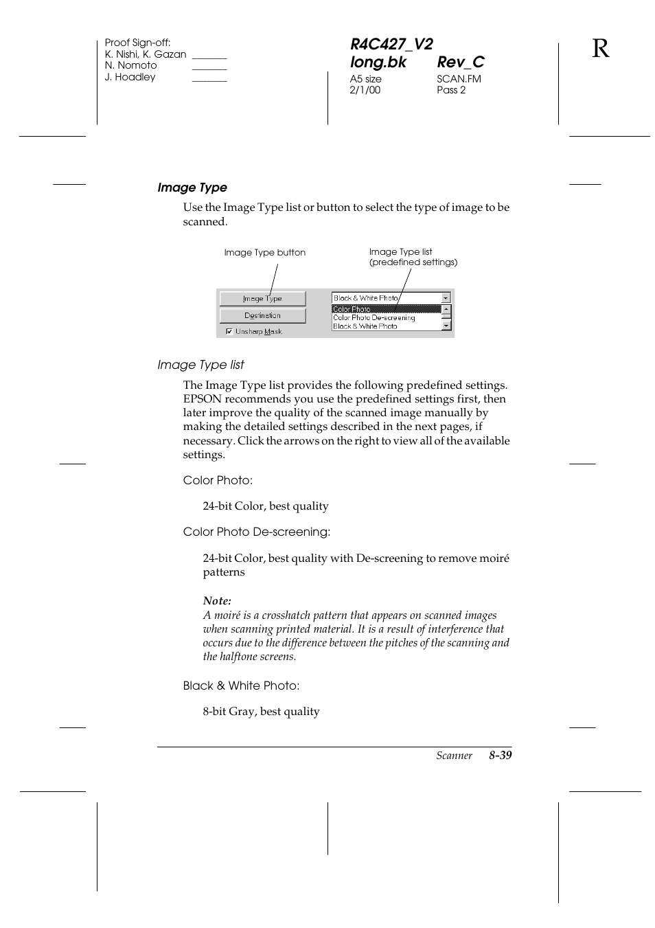 Epson Stylus Scan 2500 User Manual | Page 144 / 293