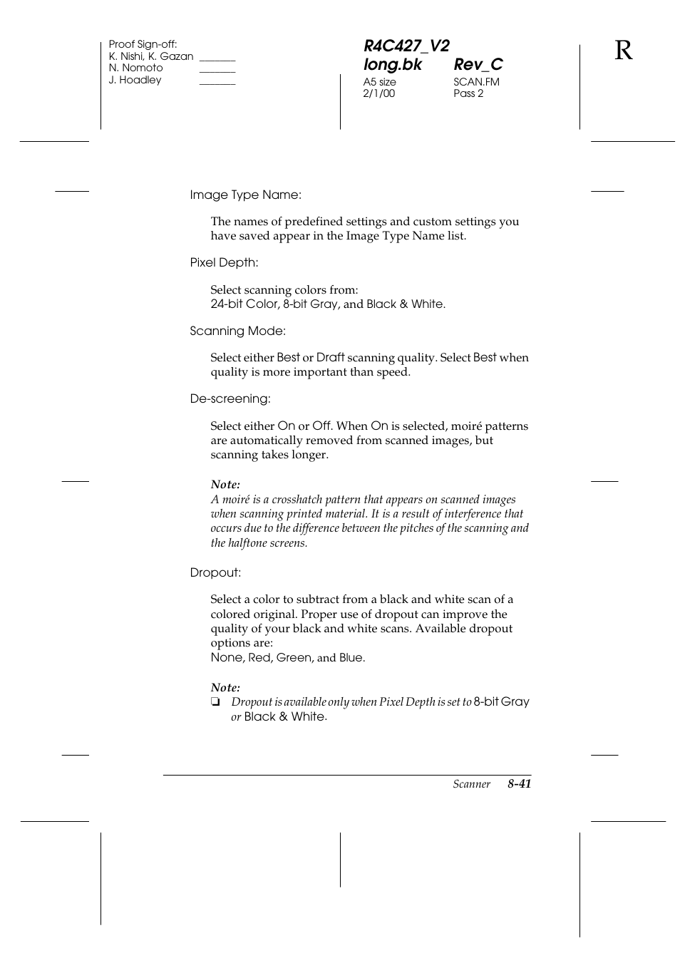 Epson Stylus Scan 2500 User Manual | Page 146 / 293