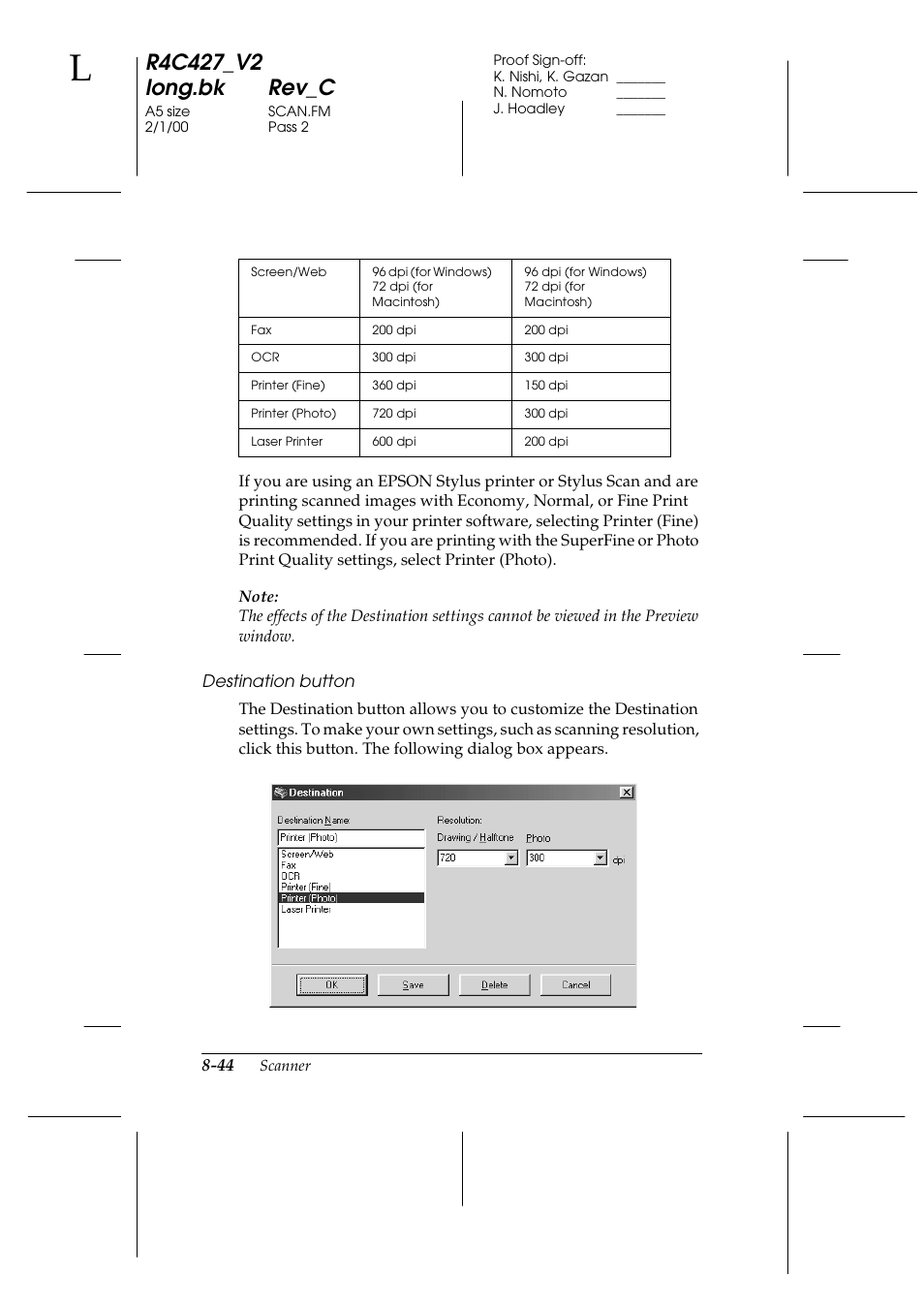 Epson Stylus Scan 2500 User Manual | Page 149 / 293