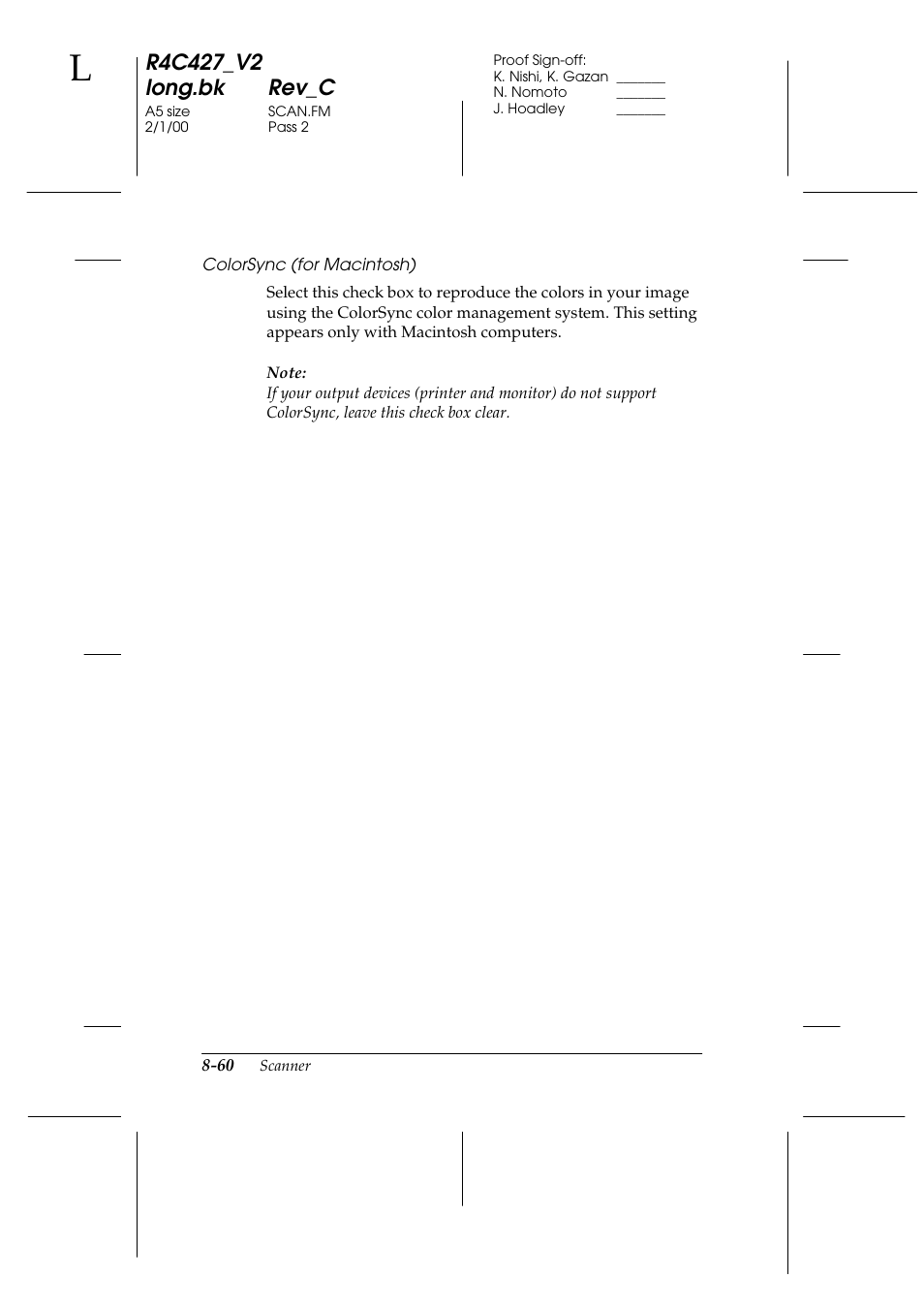 Epson Stylus Scan 2500 User Manual | Page 165 / 293
