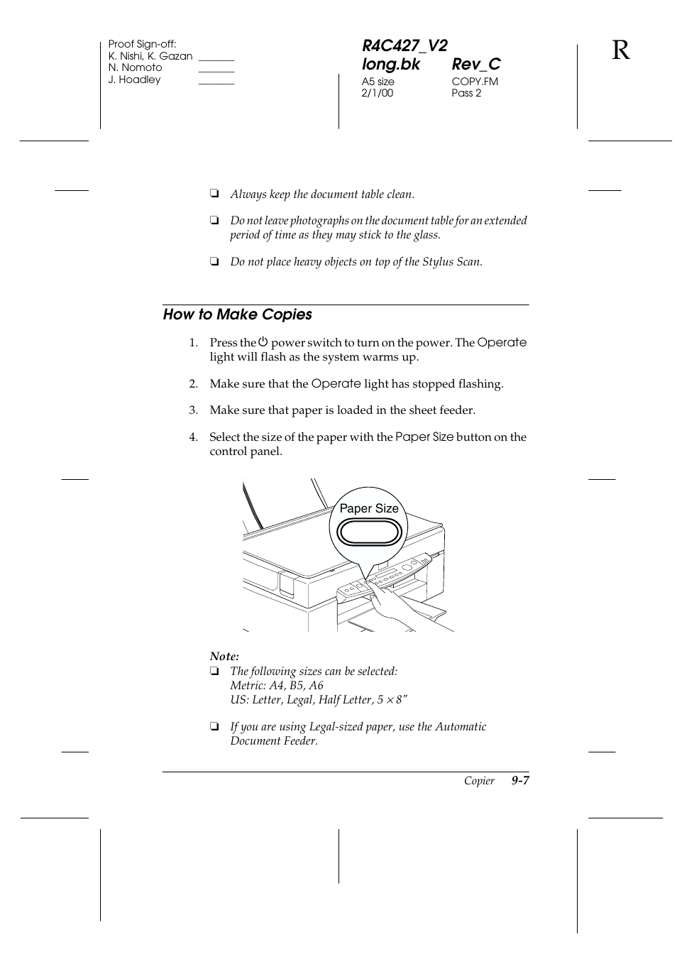 How to make copies, How to make copies -7, How to make copies -8 | Epson Stylus Scan 2500 User Manual | Page 172 / 293