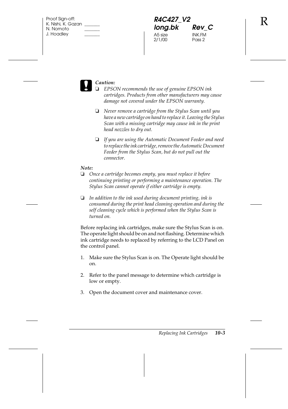 Epson Stylus Scan 2500 User Manual | Page 190 / 293