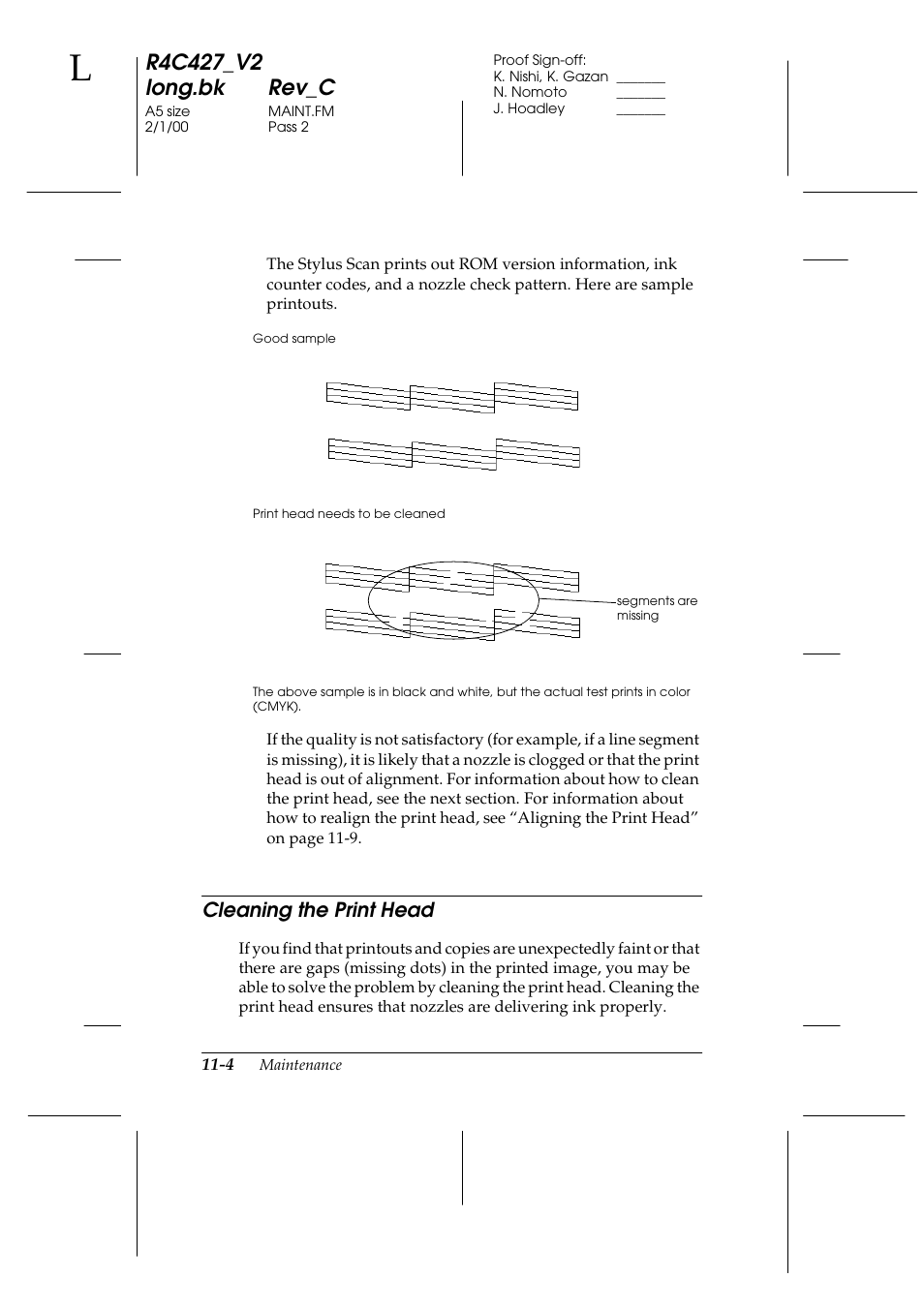 Cleaning the print head, Cleaning the print head -4 | Epson Stylus Scan 2500 User Manual | Page 203 / 293