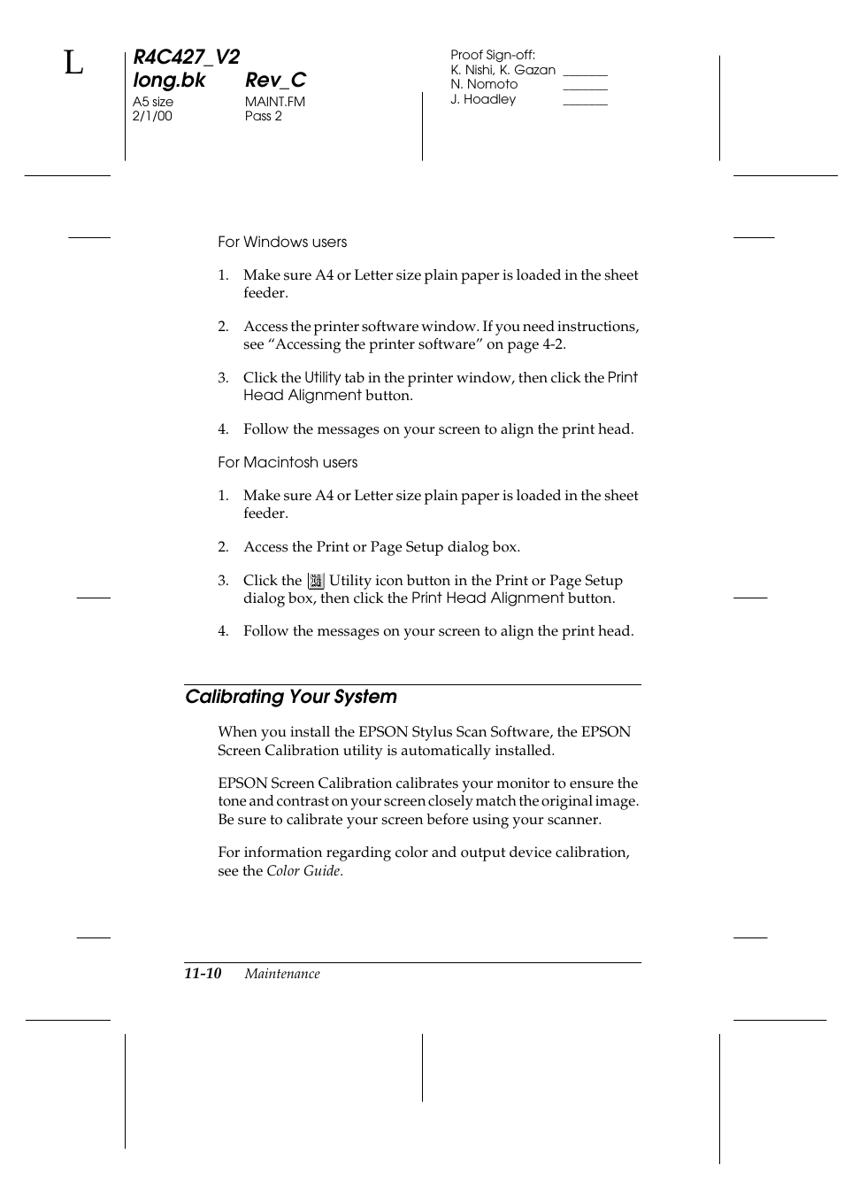 Calibrating your system, Calibrating your system -10 | Epson Stylus Scan 2500 User Manual | Page 209 / 293