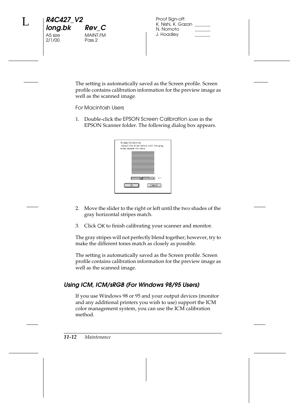 Using icm, icm/srgb (for windows 98/95 users), Using icm, icm/srgb (for windows 98/95 users) -12 | Epson Stylus Scan 2500 User Manual | Page 211 / 293
