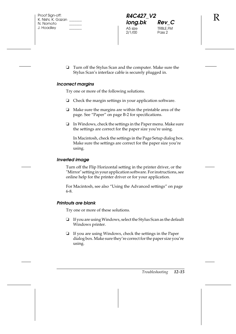 Epson Stylus Scan 2500 User Manual | Page 238 / 293