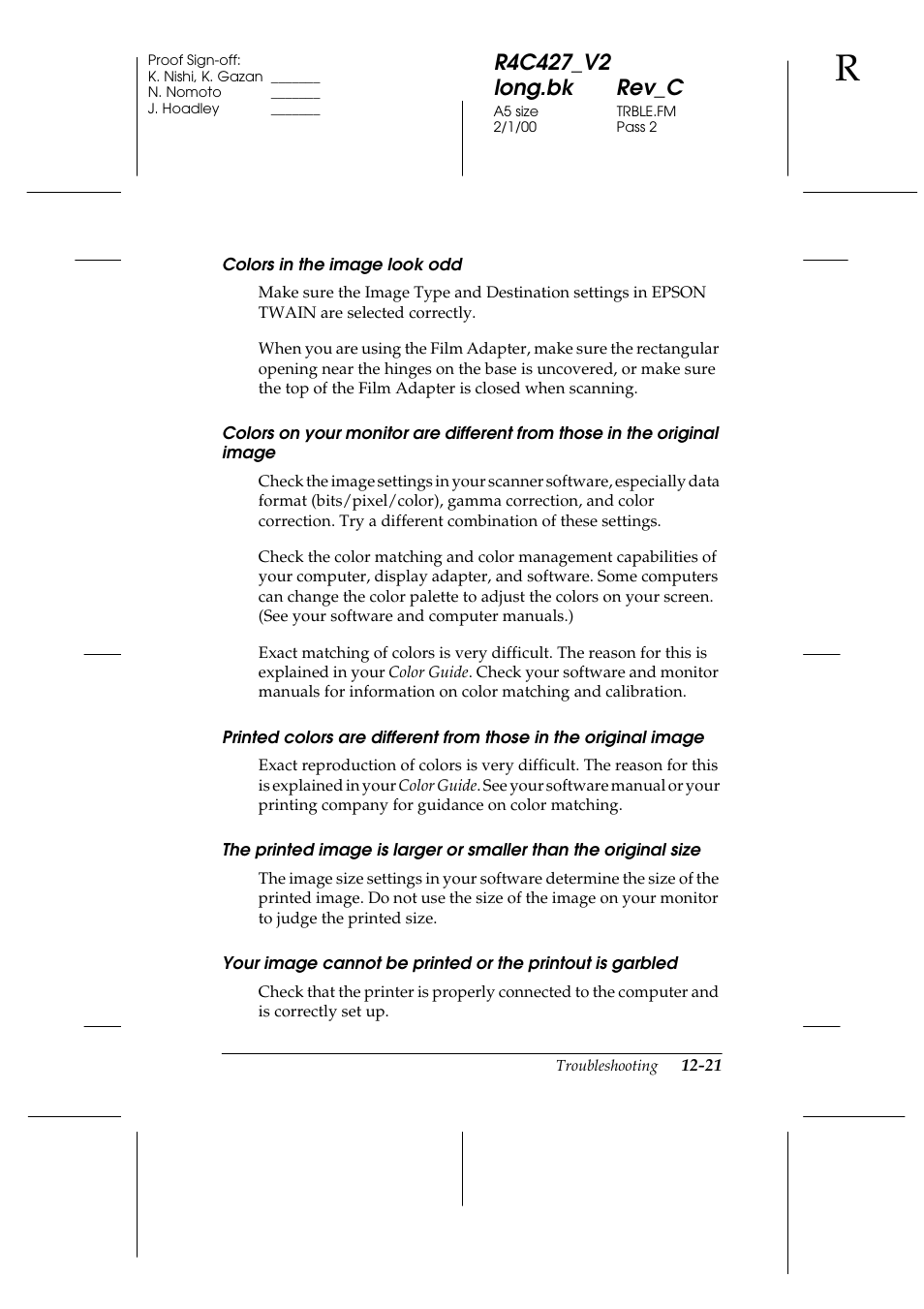 Epson Stylus Scan 2500 User Manual | Page 244 / 293