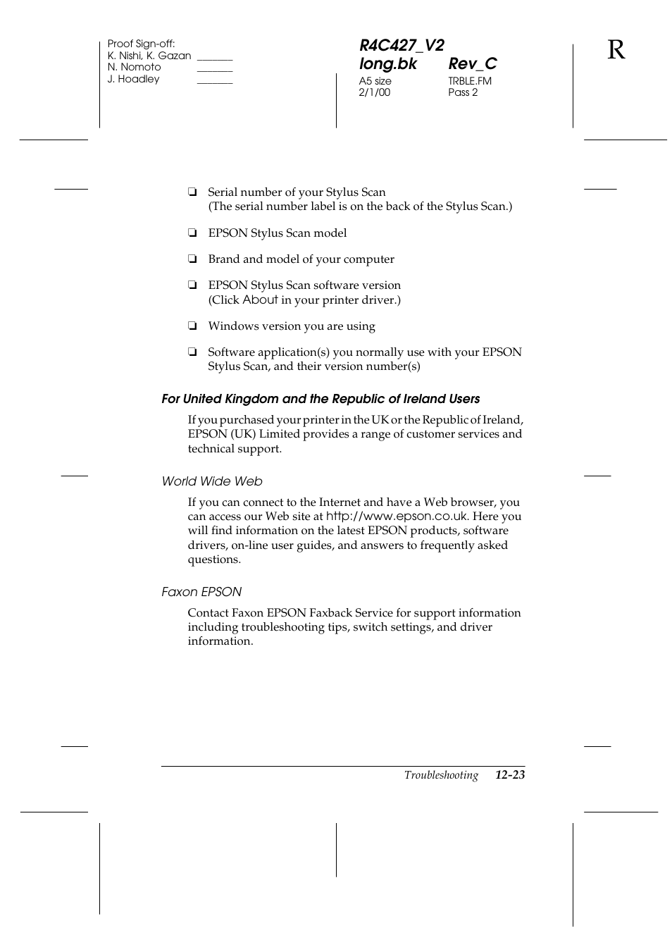 Epson Stylus Scan 2500 User Manual | Page 246 / 293