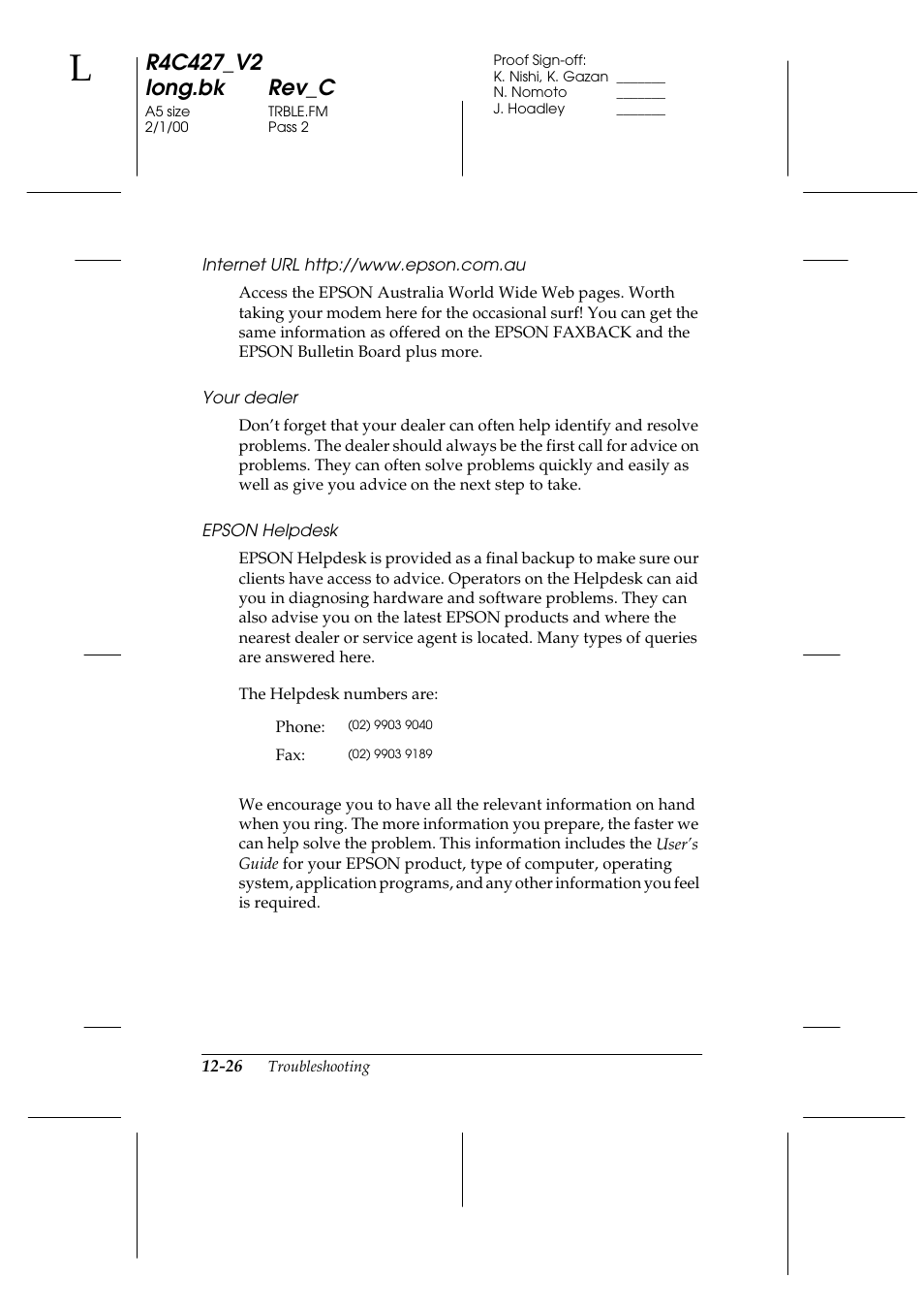 Epson Stylus Scan 2500 User Manual | Page 249 / 293