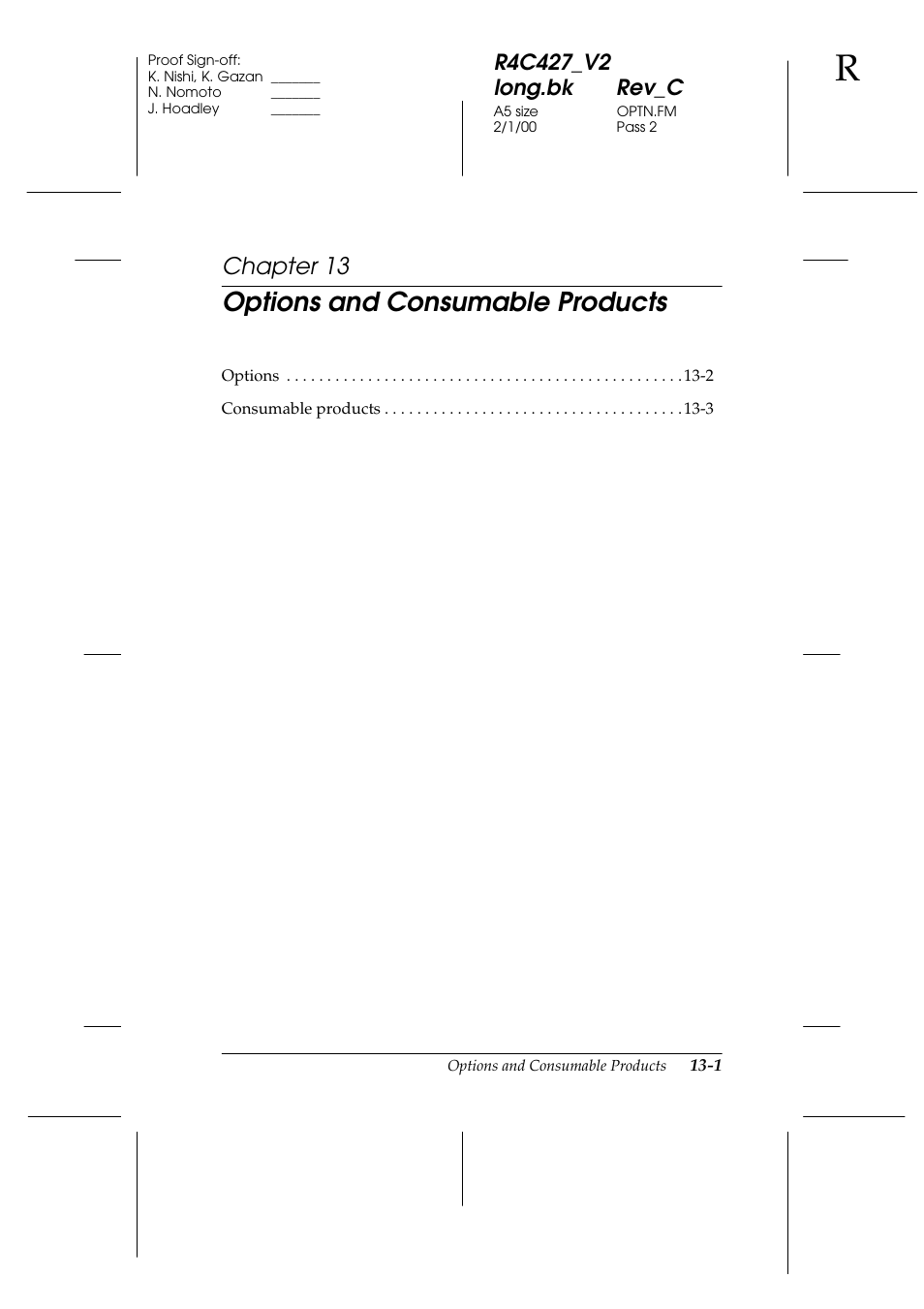Options and consumable products, Chapter 13 | Epson Stylus Scan 2500 User Manual | Page 252 / 293
