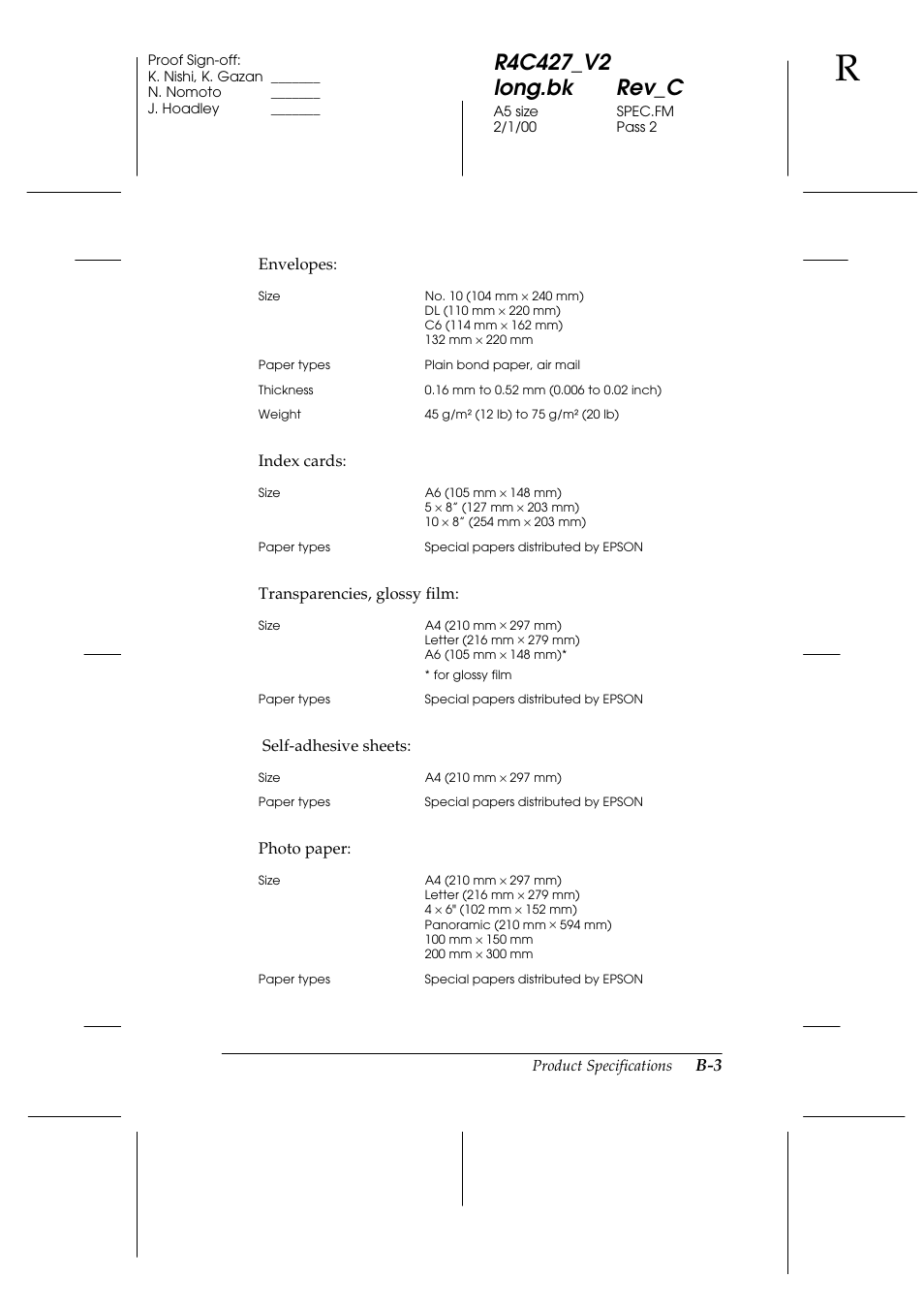 Epson Stylus Scan 2500 User Manual | Page 268 / 293