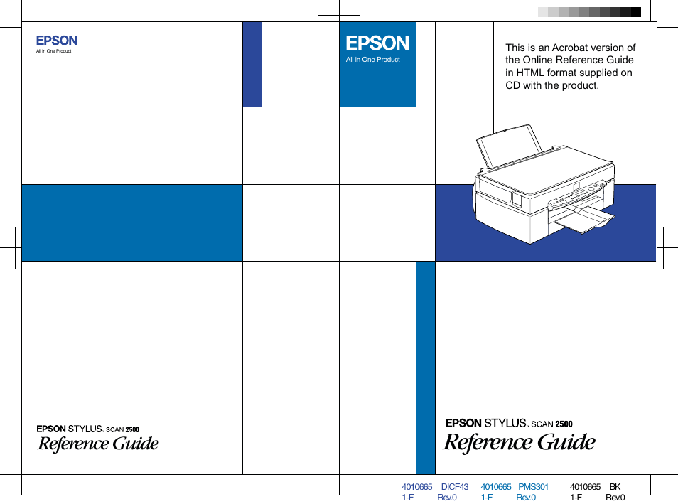 Back cover, Reference guide | Epson Stylus Scan 2500 User Manual | Page 293 / 293