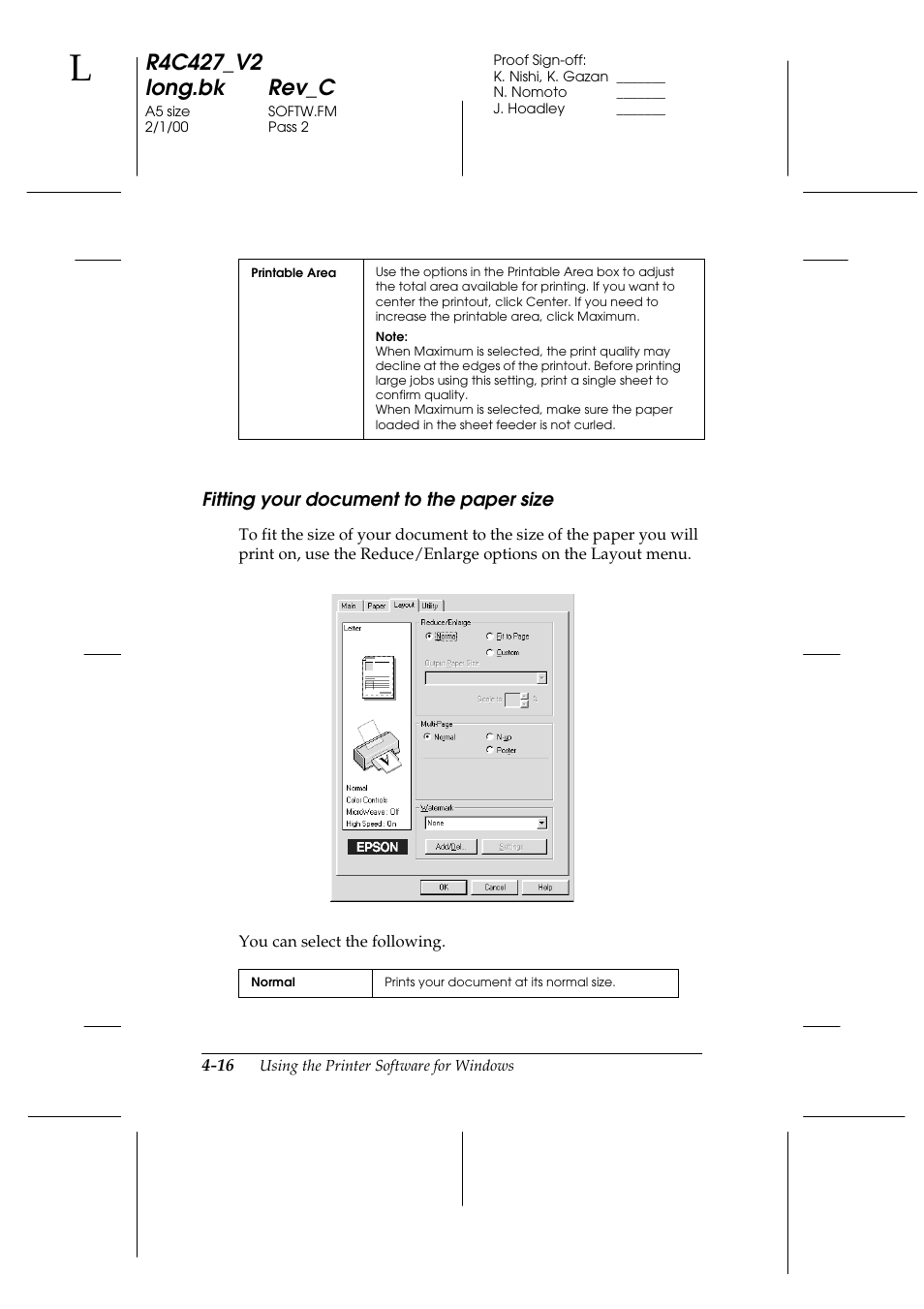 Fitting your document to the paper size, Fitting your document to the paper size -16 | Epson Stylus Scan 2500 User Manual | Page 51 / 293
