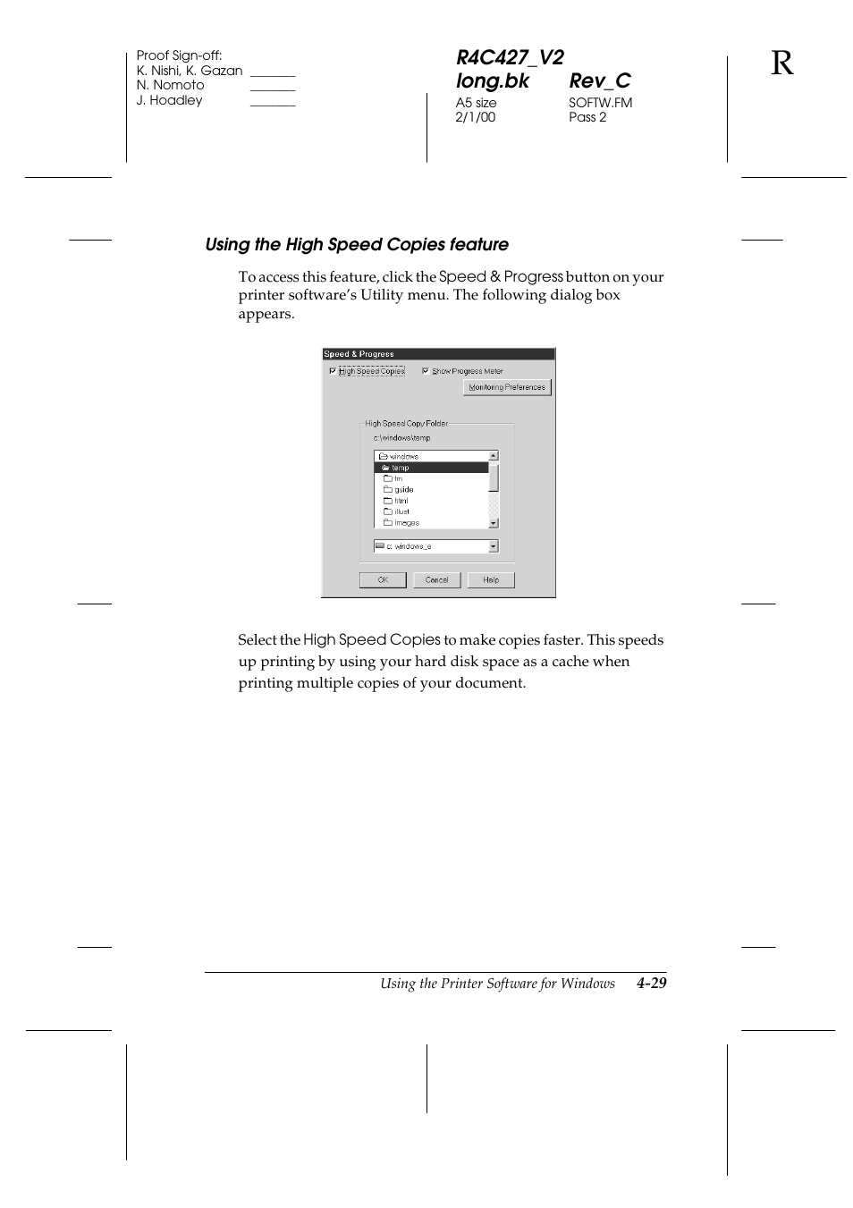 Using the high speed copies feature, Using the high speed copies feature -29 | Epson Stylus Scan 2500 User Manual | Page 64 / 293