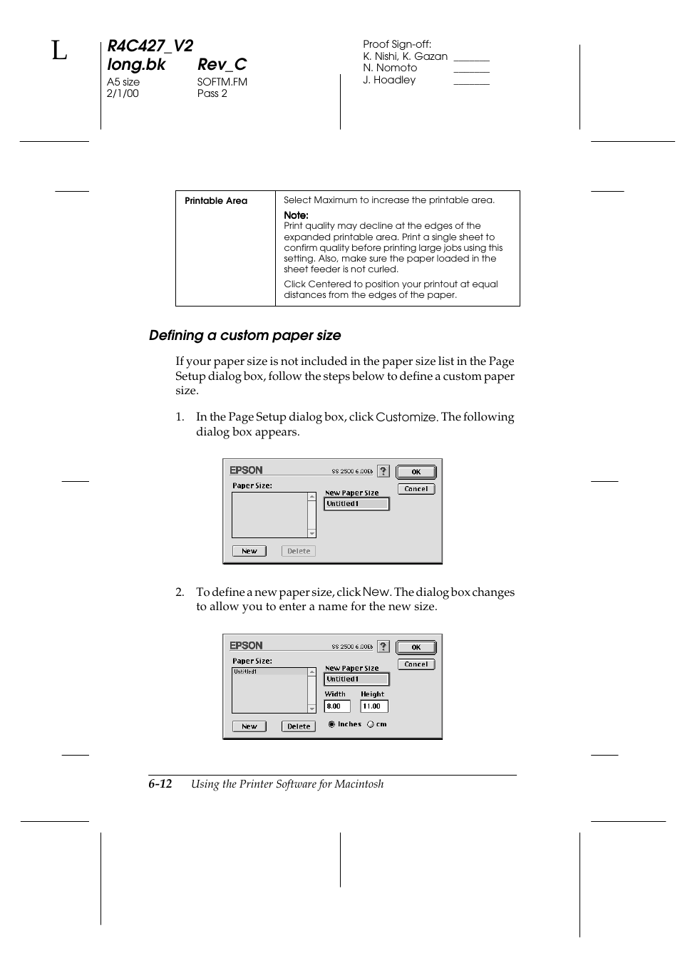 Defining a custom paper size | Epson Stylus Scan 2500 User Manual | Page 83 / 293