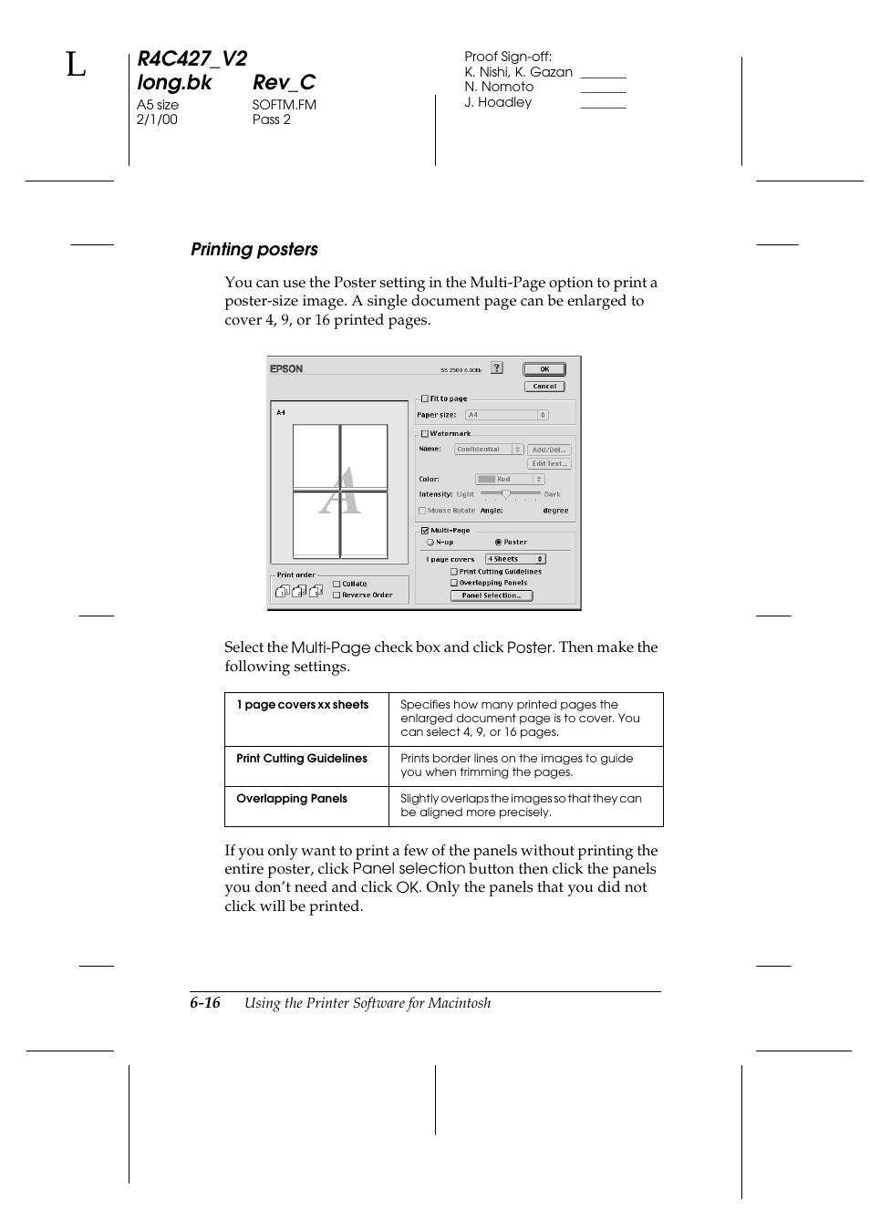 Printing posters | Epson Stylus Scan 2500 User Manual | Page 87 / 293