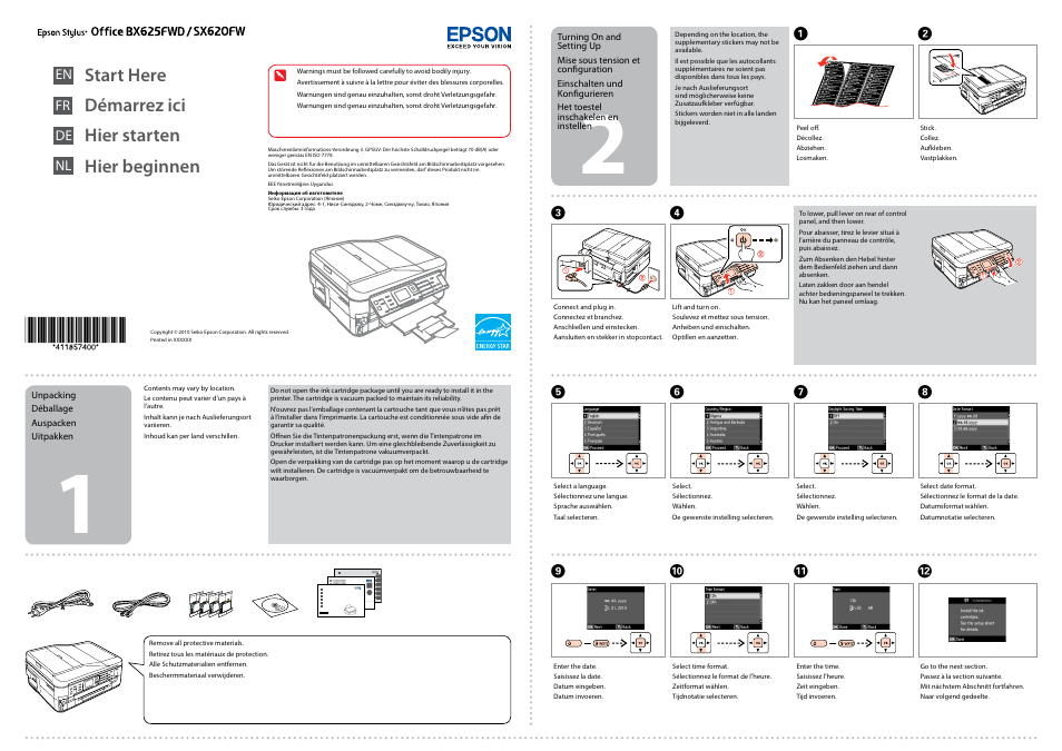 Epson Stylus SX620FW User Manual | 4 pages