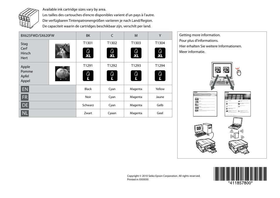 Epson Stylus SX620FW User Manual | Page 148 / 148