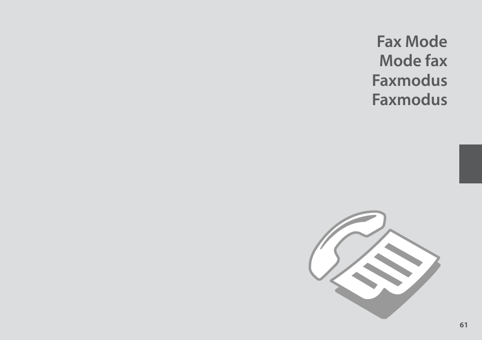 Fax mode mode fax faxmodus faxmodus | Epson Stylus SX620FW User Manual | Page 61 / 148