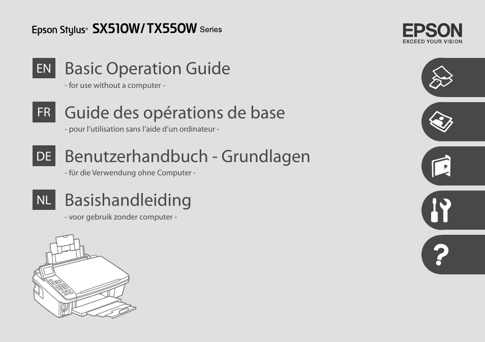 Epson Stylus SX510W User Manual | 72 pages