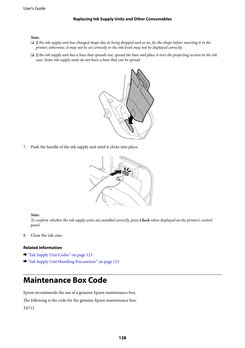 Maintenance box code | Epson WorkForce Pro WF-R8590 DTWF User Manual | Page 128 / 243
