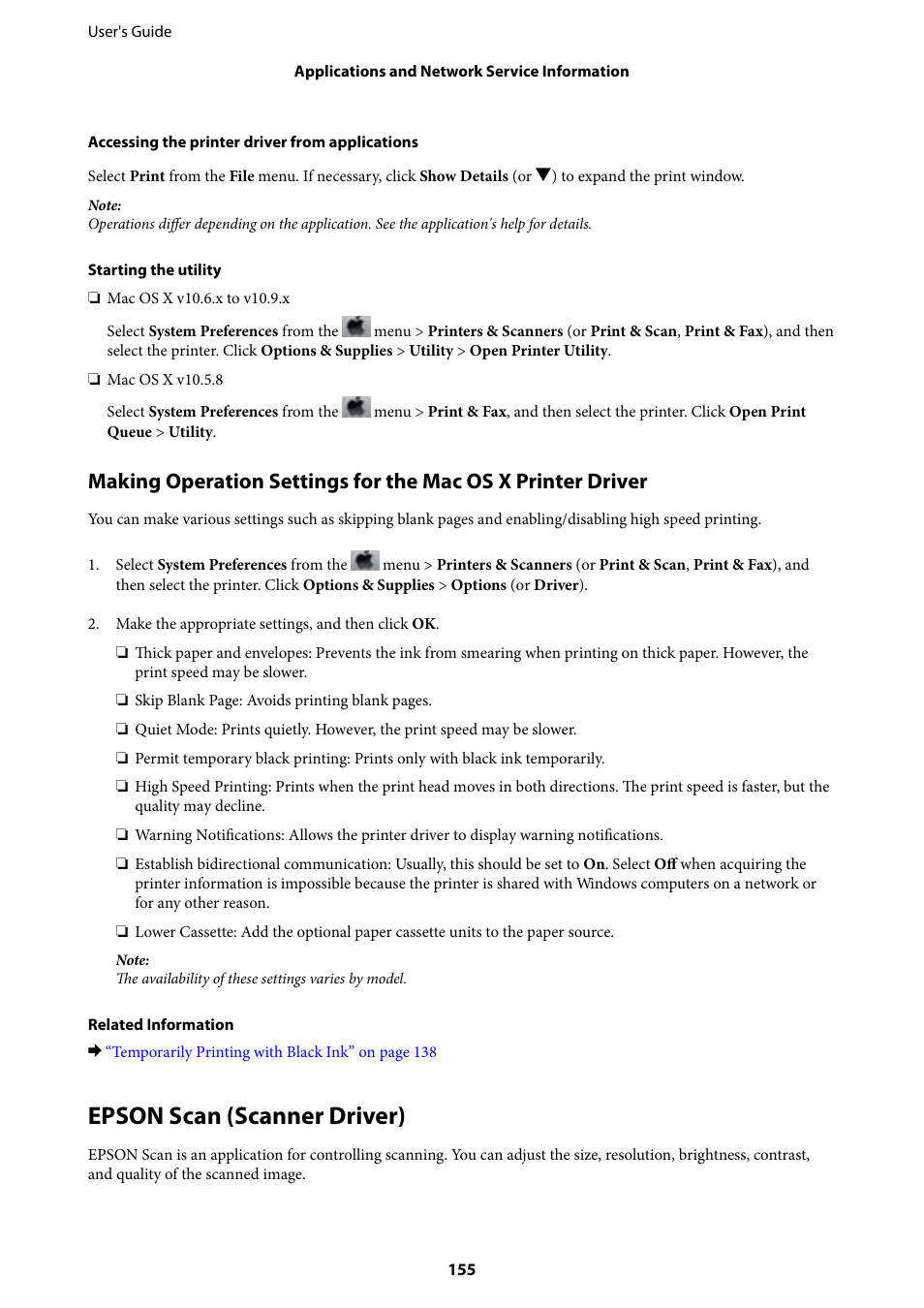 Epson scan (scanner driver) | Epson WorkForce Pro WF-R8590 DTWF User Manual | Page 155 / 243