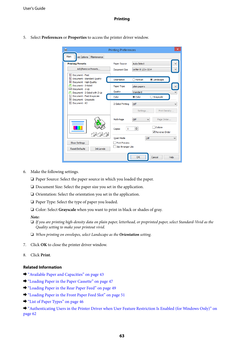 Epson WorkForce Pro WF-R8590 DTWF User Manual | Page 63 / 243