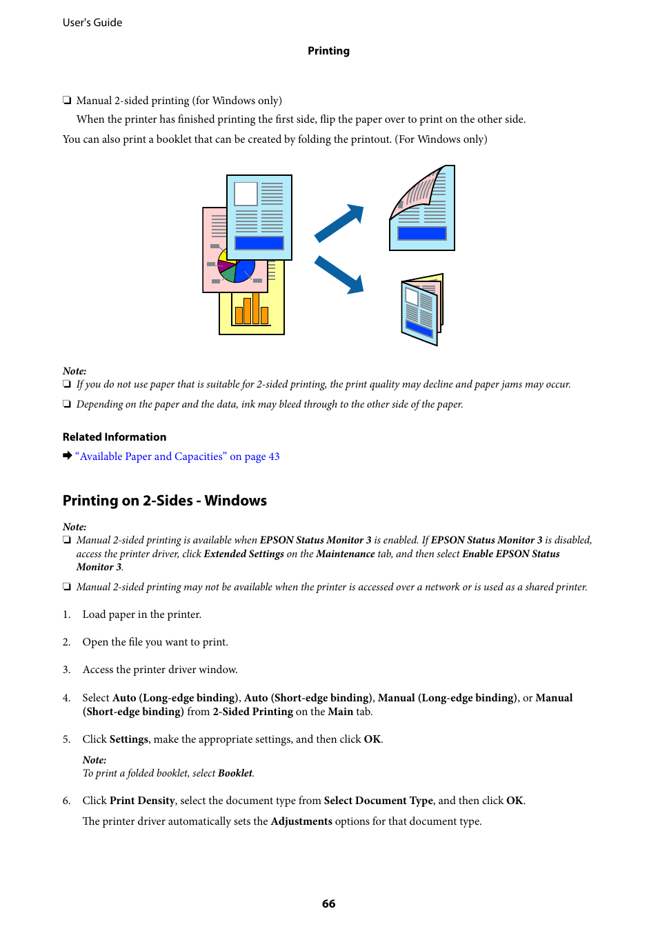 Printing on 2-sides - windows | Epson WorkForce Pro WF-R8590 DTWF User Manual | Page 66 / 243