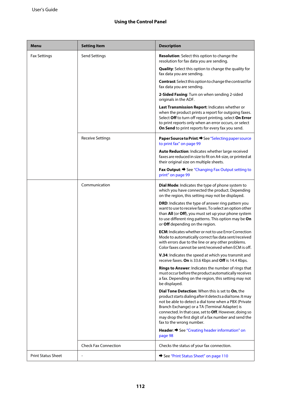 Epson WP-M4595DNF User Manual | Page 112 / 203