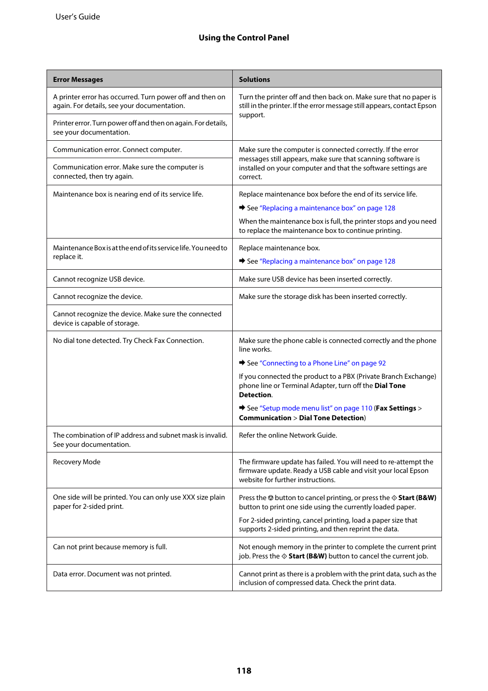 Epson WP-M4595DNF User Manual | Page 118 / 203